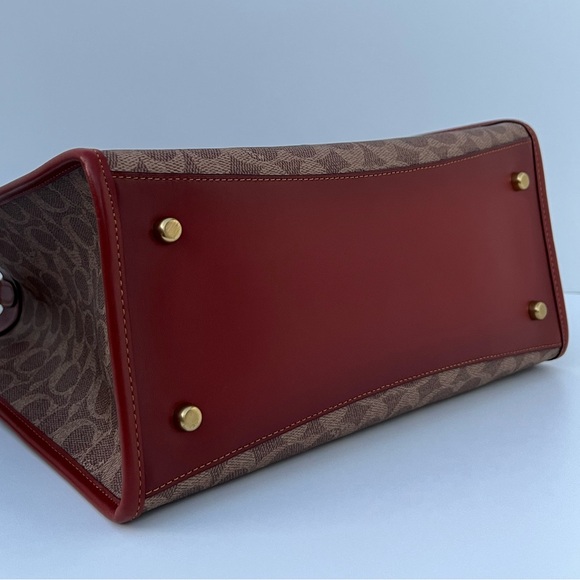 COACH Field Tote In Signature Jacquard Canvas With Patches & Rexy Scarf - Picture 12 of 12